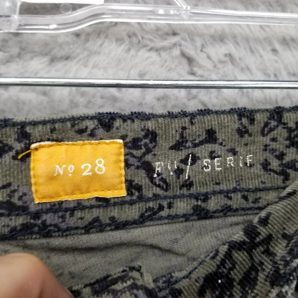Pilcro Jeans Womens 28 Serif Olive Green Camo Print Corduroy Skinny Stretch - Picture 5 of 15